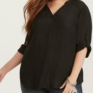 Torrid Animal Jacquard Lond Sleeve Pullover Blouse